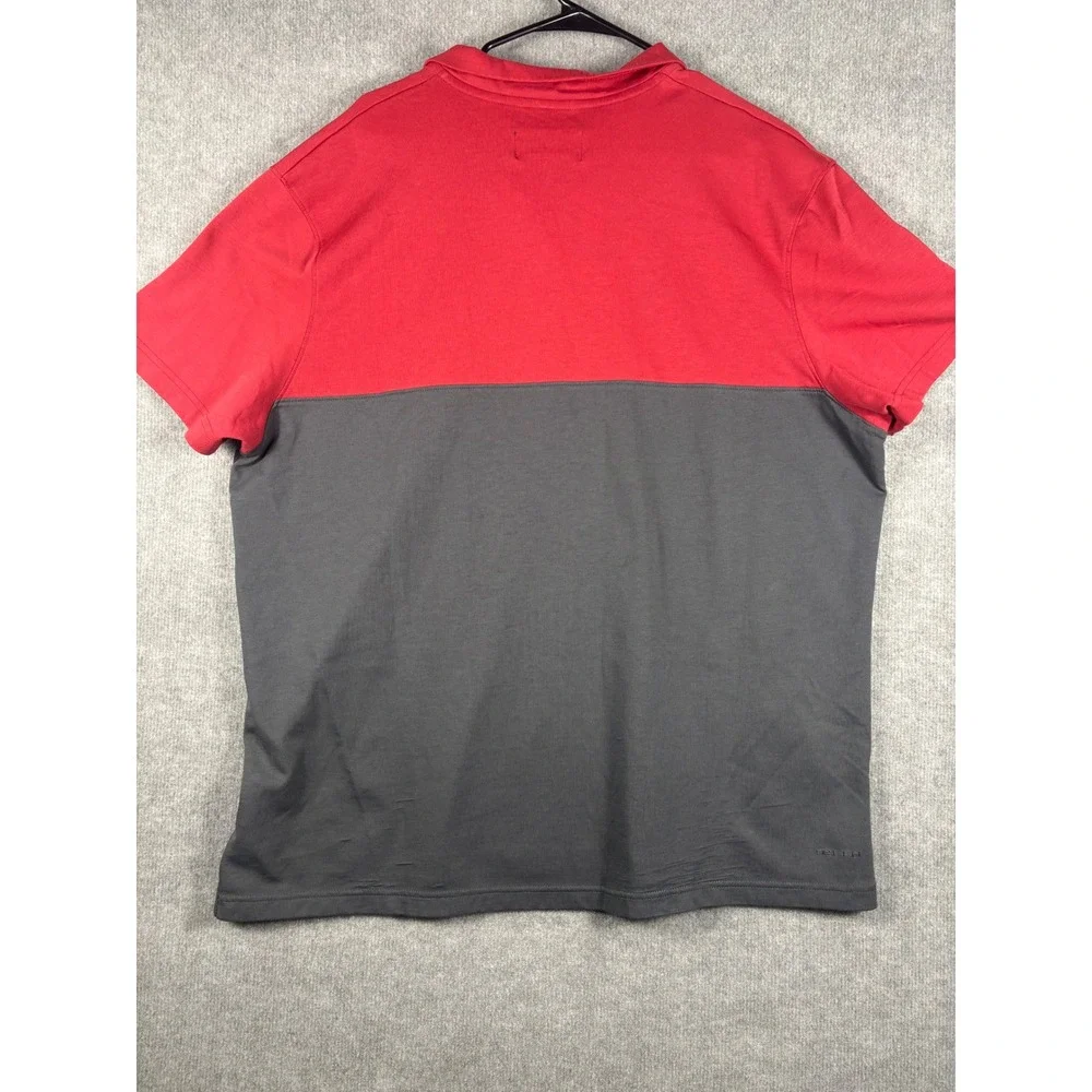 Jordan Oklahoma‎ Sooners Polo Colorblock Jumpman Logo Mens XXL Red Grey